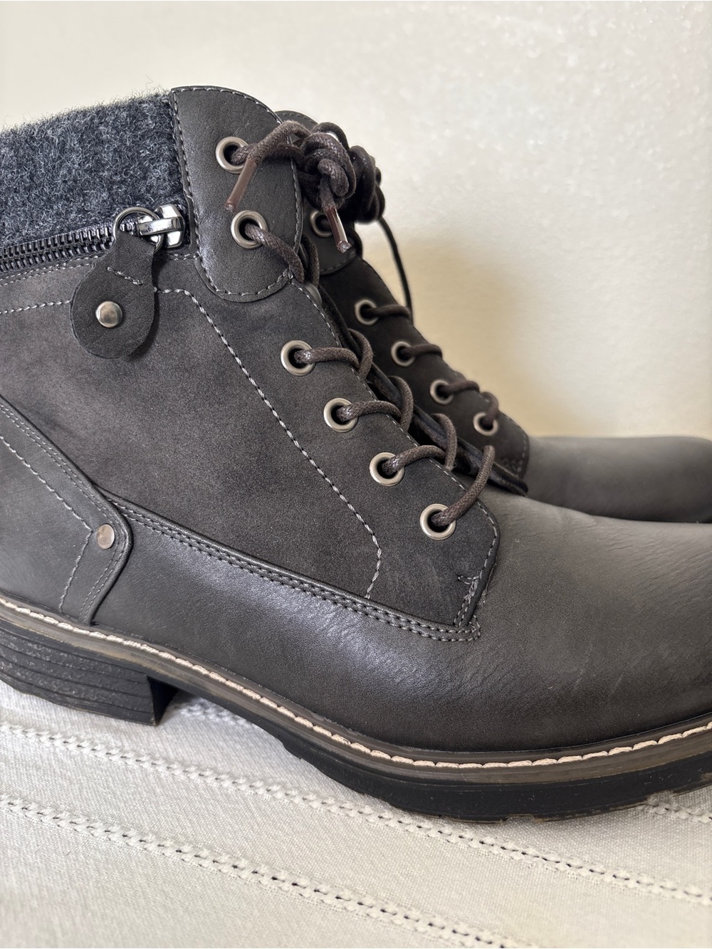 Patrizia by Spring Step Orsenise Grey Lace-Up Combat Boots Size 40 / US 9 - Picture 8 of 13